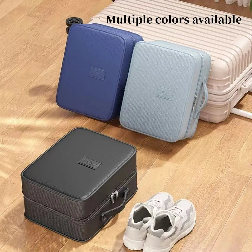 Upgraded Multi-layer Travel Shoe Bag Zipper Sturdy Sneakers Storage Bag Waterproof Portable Storage Box Store 4 Pairs of Shoes Oasis Select
