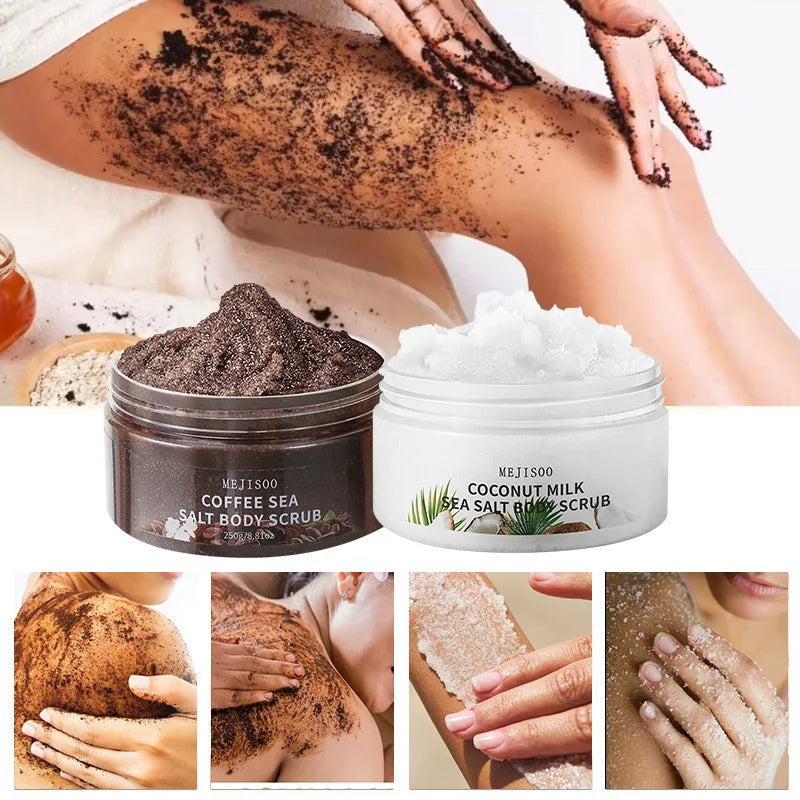 Coffee Sea Salt Body Scrub – Natural Exfoliating Cleanser 250g Body Scrub Oasis Select