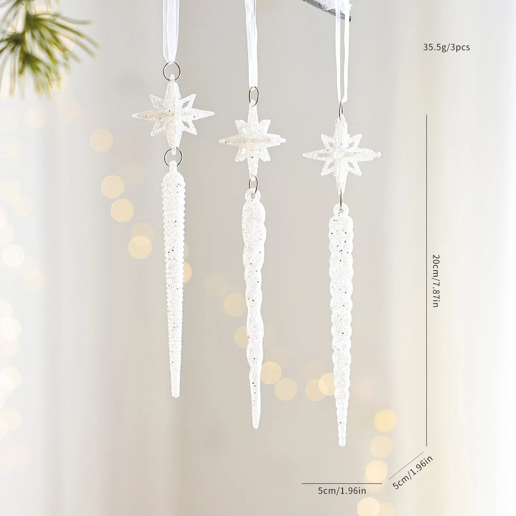 White Christmas Tree Hanging Ornaments – Candy, Chime & Wreath