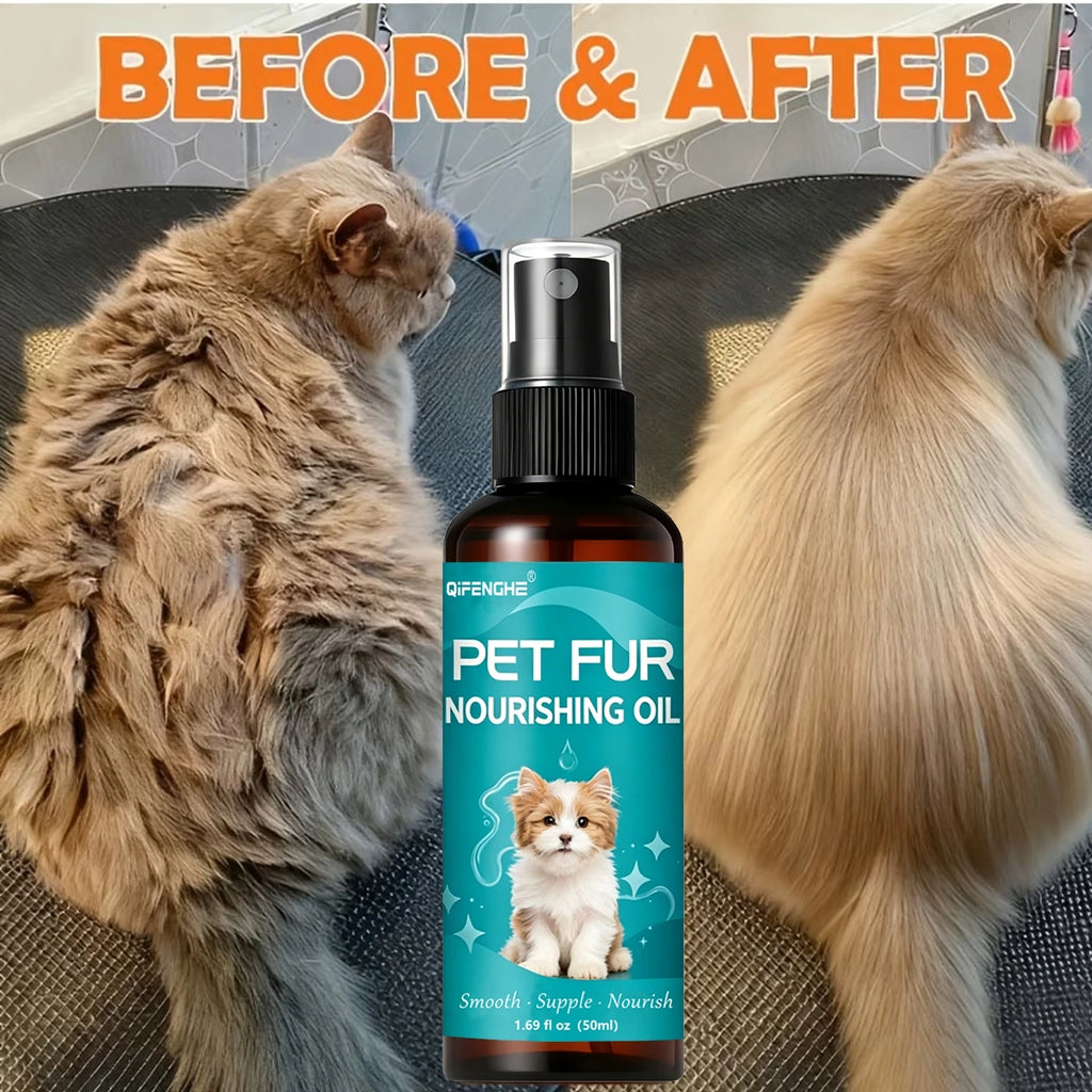 Pet Coat Care Spray Oil 50ml – Shiny, Smooth Fur for Dogs & Cats