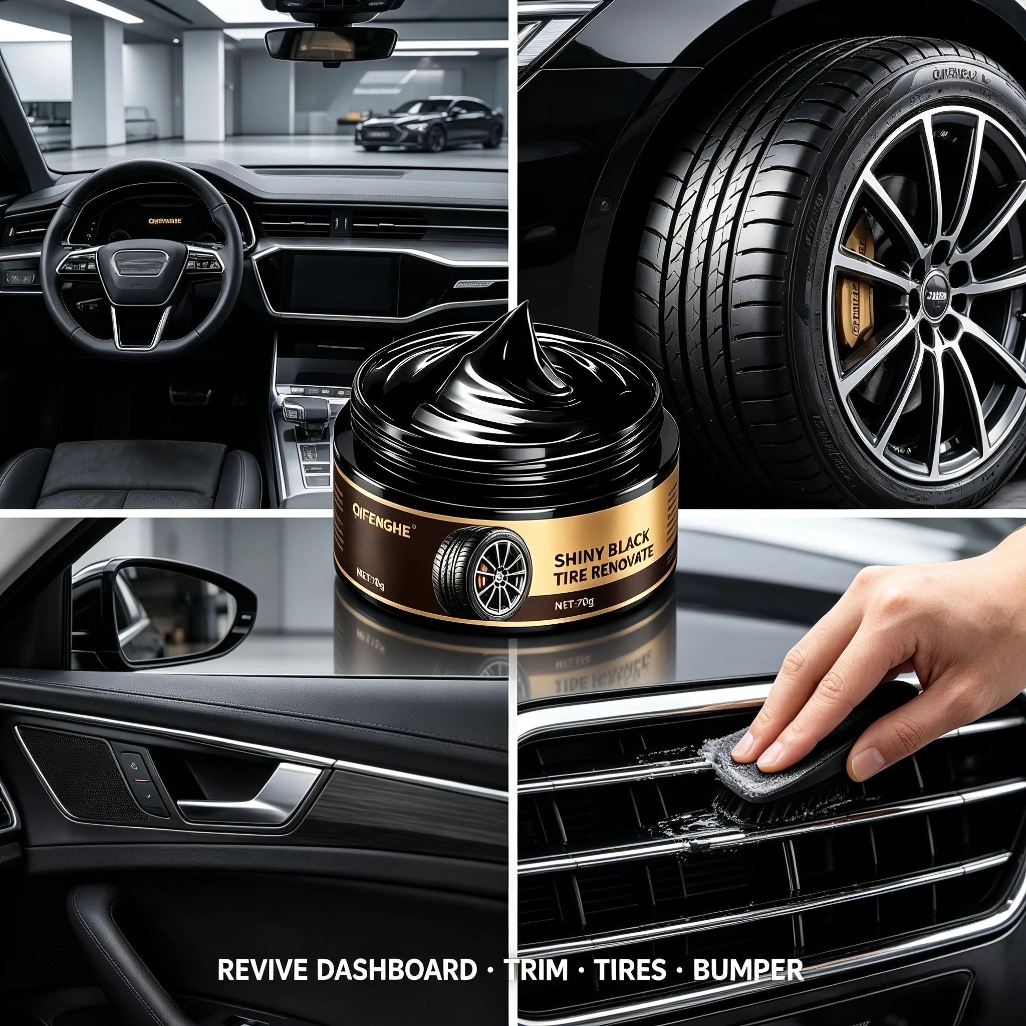 Tire Shine Paste 70g | UV Protection & Anti-Aging Tire Wax