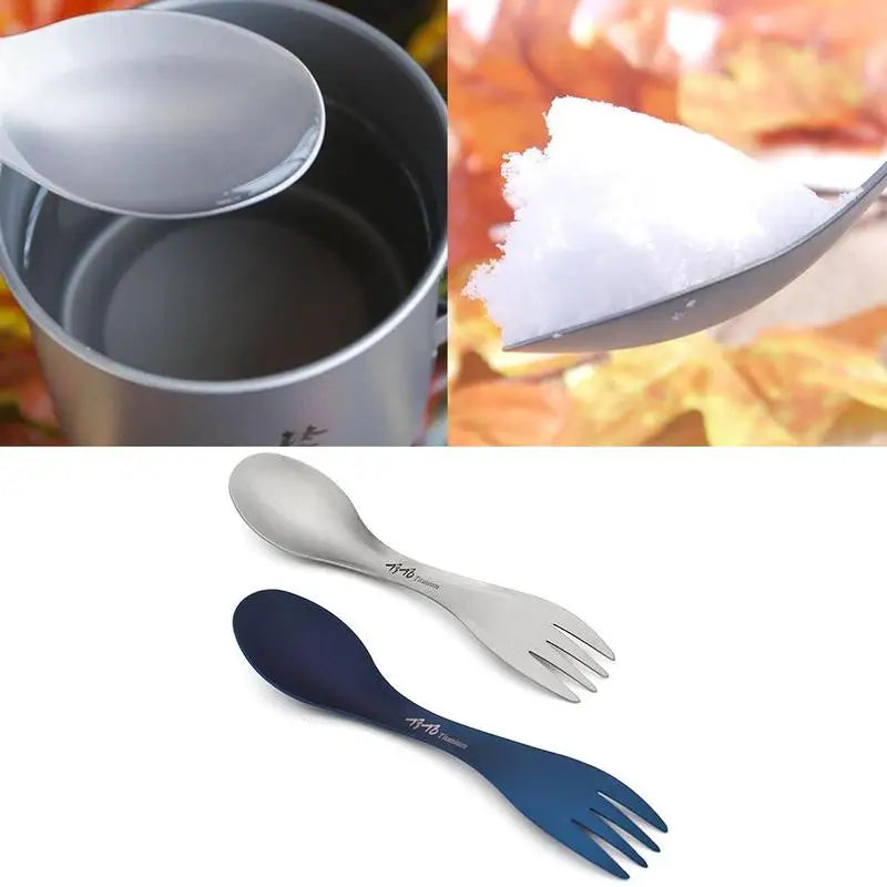 Ultralight Titanium Spork 2-in-1 | Camping & Backpacking