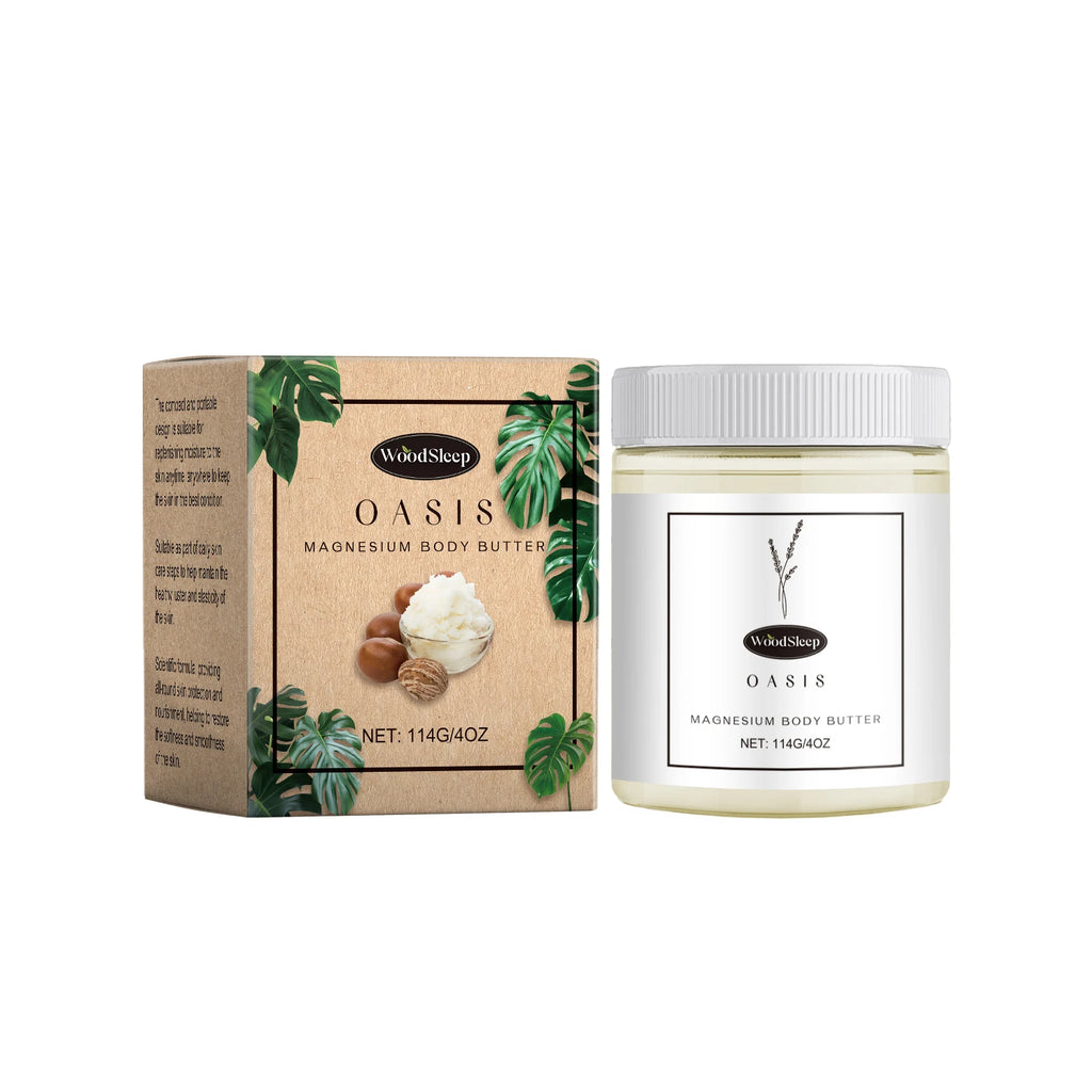 Shea Butter Body Lotion Moisturizing Magnesium Body Butter Nourishing Skin Soft Smooth Soothes Muscles Body Skincare Cream Oasis Select 114g Boxed