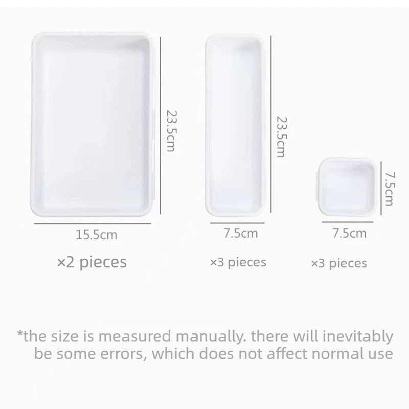 Household Drawer Storage Organizer Covered Sundries Container Jewelry Makeup Tray for Bathroom Kitchen Closet Oasis Select White