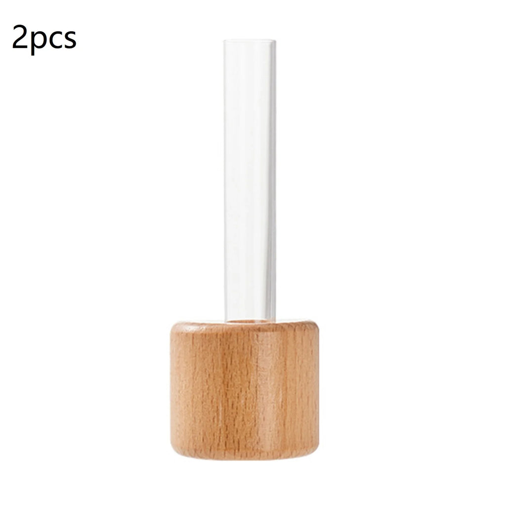 Mini Magnetic Test Tube Vase – Wooden Hydroponic Planter