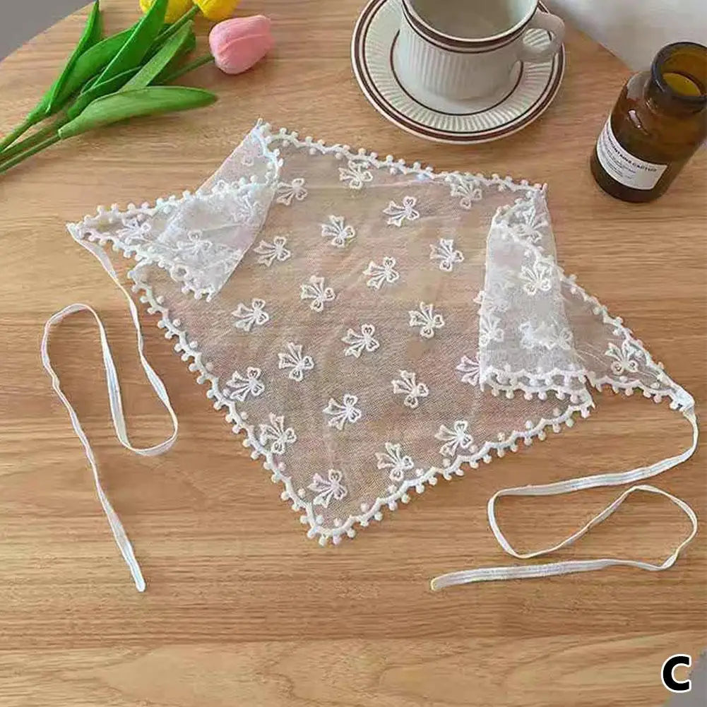 Retro Floral Lace Head Wrap Scarf – Women's Triangle Headscarf