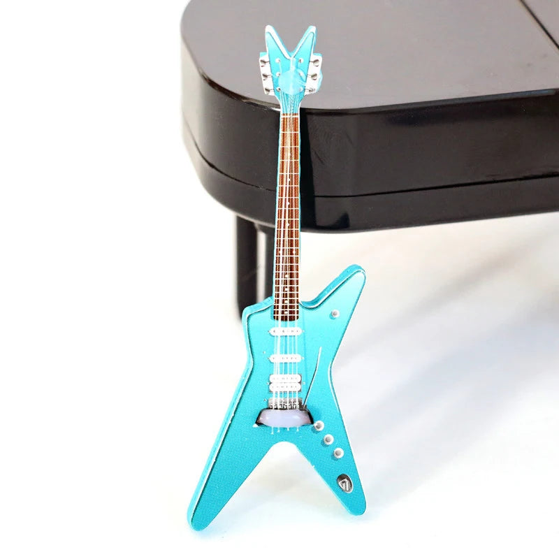 1/12 Dollhouse Guitar Toy Miniature Accessories Dollhouse Musical Instrument Model Home Decoration Accessories Children's Gifts Oasis Select Blue