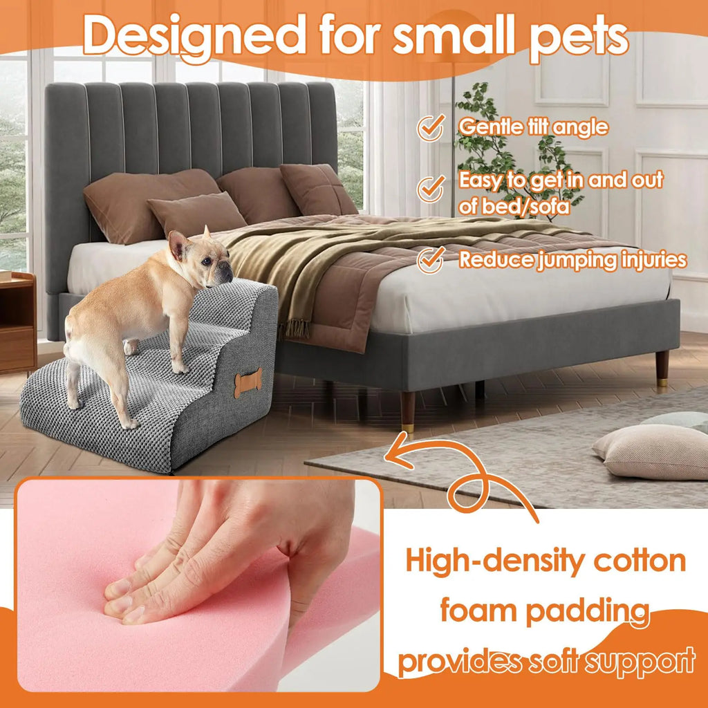 Ladder Dogs Pets Bone Handle Puppys Stairs Beside Sofa Bed Ramp for Dogs Protecting Pets Joint Safety Stairs for Elderly Dogs Oasis Select