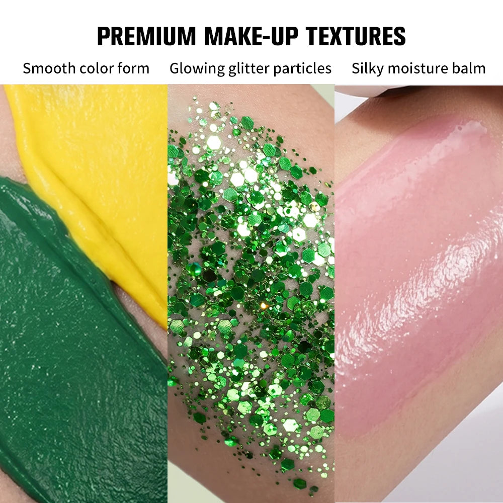 Face Paint Stick & Glitter Stick Set Lasting Moisturizing High Pigment Multifunctional for Sport Festival Party Cosplay Makeup Oasis Select