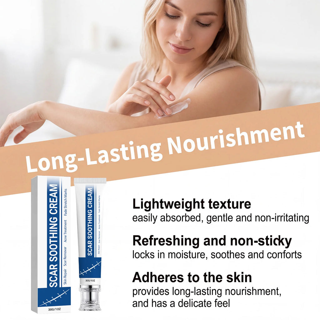 Soothing Scar Cream Lightweight Relieve Redness Tightness Hydrating Nourish Skin Improve Uneven Tone Soothe Dry Itchy Skin Oasis Select
