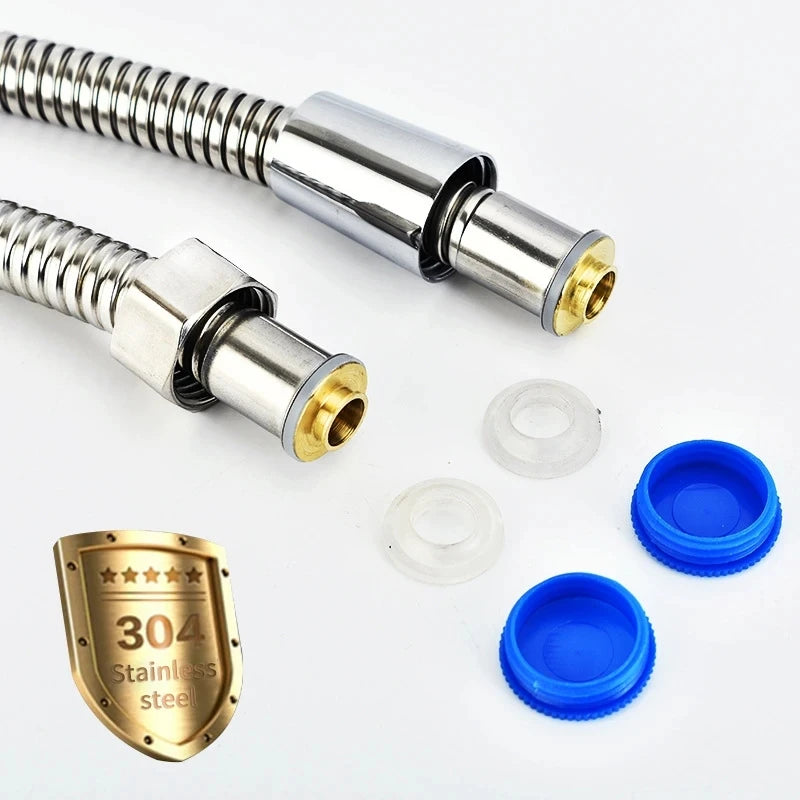 1.5/2/3M Stainless Steel Flexible Shower Hose Long Shower Water Hose Extension Plumbing Pipe Pulling Tube Bathroom Accessories Oasis Select