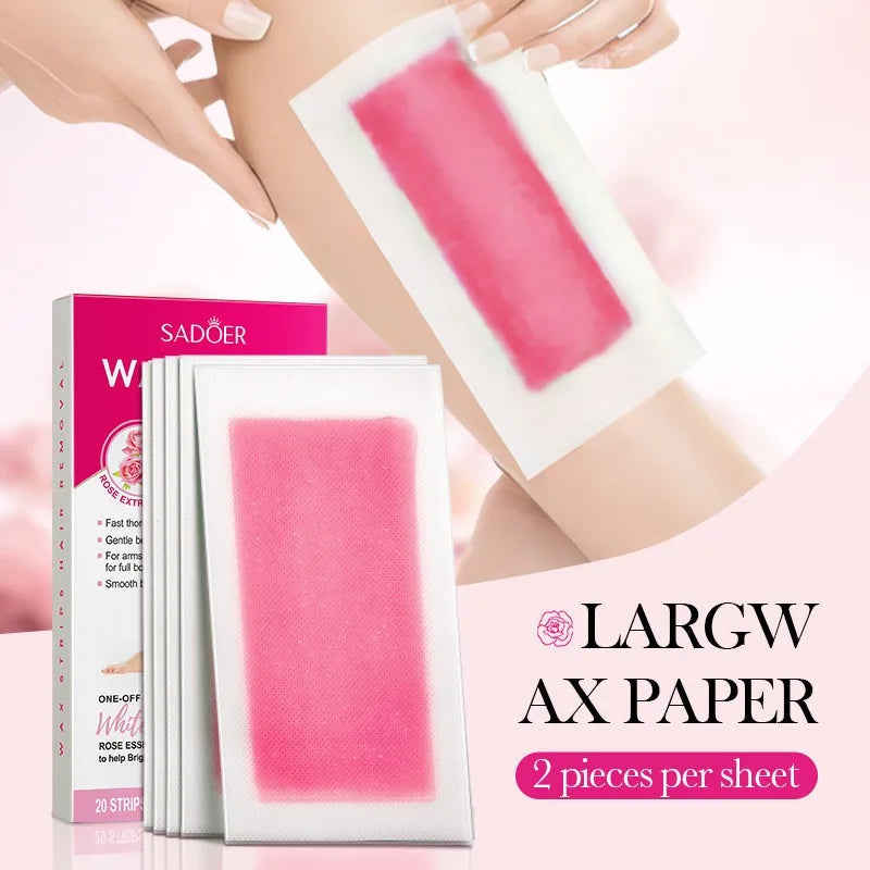 10 PCS /20 Sides Aloe Wax Strips Papers Body Hair Removal Depilatory Calf Underarm Arm Hair Removal Wax Oasis Select