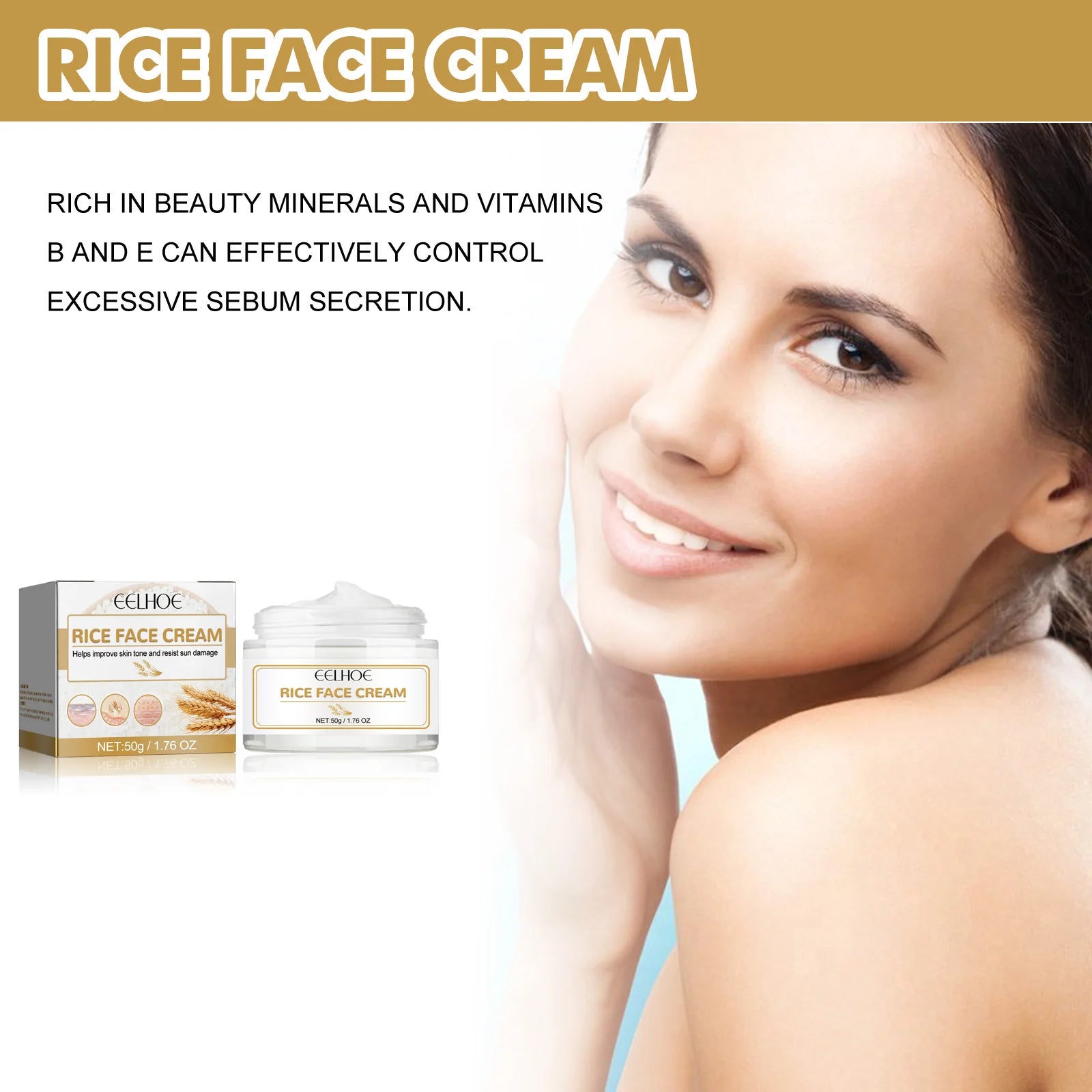 EELHOE White Rice Face Cream – Brighten, Firm & Hydrate Brightening Face Cream Oasis Select