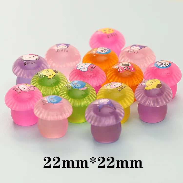 Glow-in-the-dark Kung Fu Chicken Simulation Resin Yellow Chicken Cartoon Animal Small Decoration Children Toy Gift Oasis Select Luminous mushroom 10 PCS