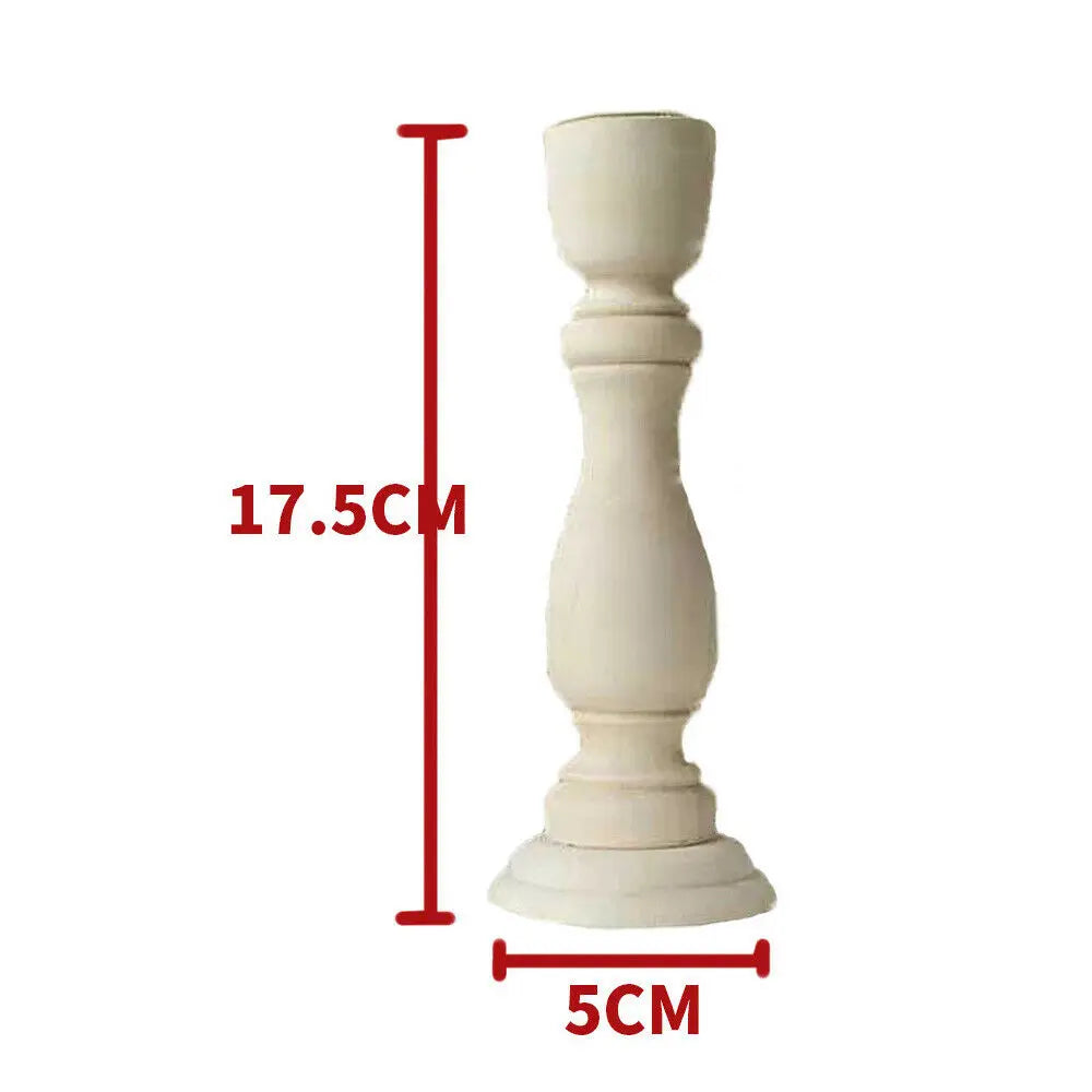 3 Size Wooden Vintage Candlesticks Table Candle Holder Wedding Home Dining Desktop Decoration Wood Candle Stand Candelabrum Oasis Select 17.5x5cm