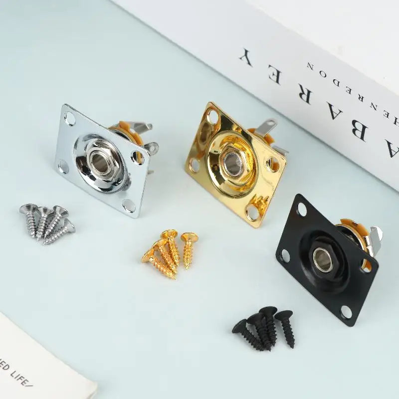 Square Compact Metal Guitar Output Jack Plate, Electric Guitar Socket Panel Replacement Accessory Oasis Select