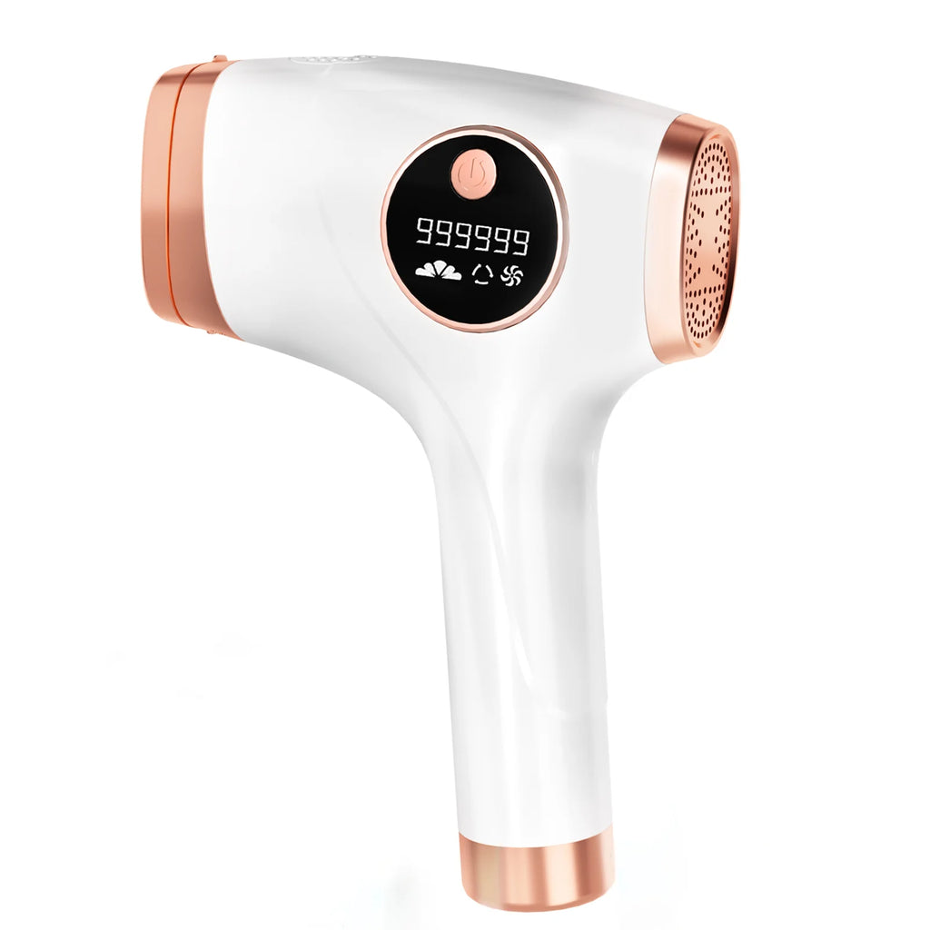 IPL Ice Cooling Hair Removal Device Painless 999999 Flashes LCD Laser Remover for Women Men Oasis Select White EU Plug