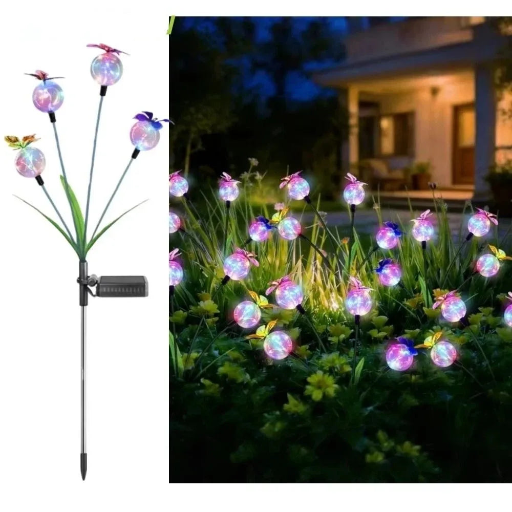 Solar Butterfly Garden Lights – 6/8 Head Color Changing Stake