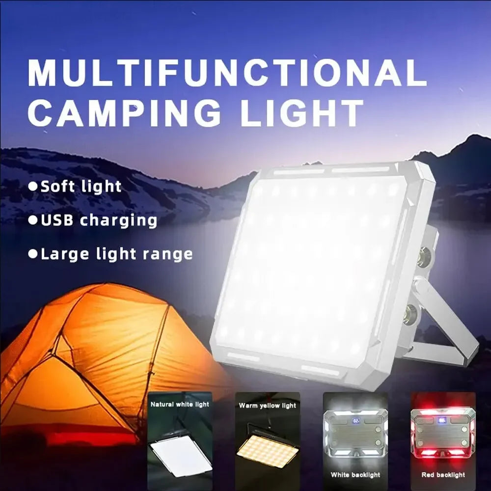 Portable LED Camping Tent Light Rechargeable Searchlight High Power Outdoor Emergency Lighting Waterproof Hanging Night Lamp Oasis Select KXK686 white