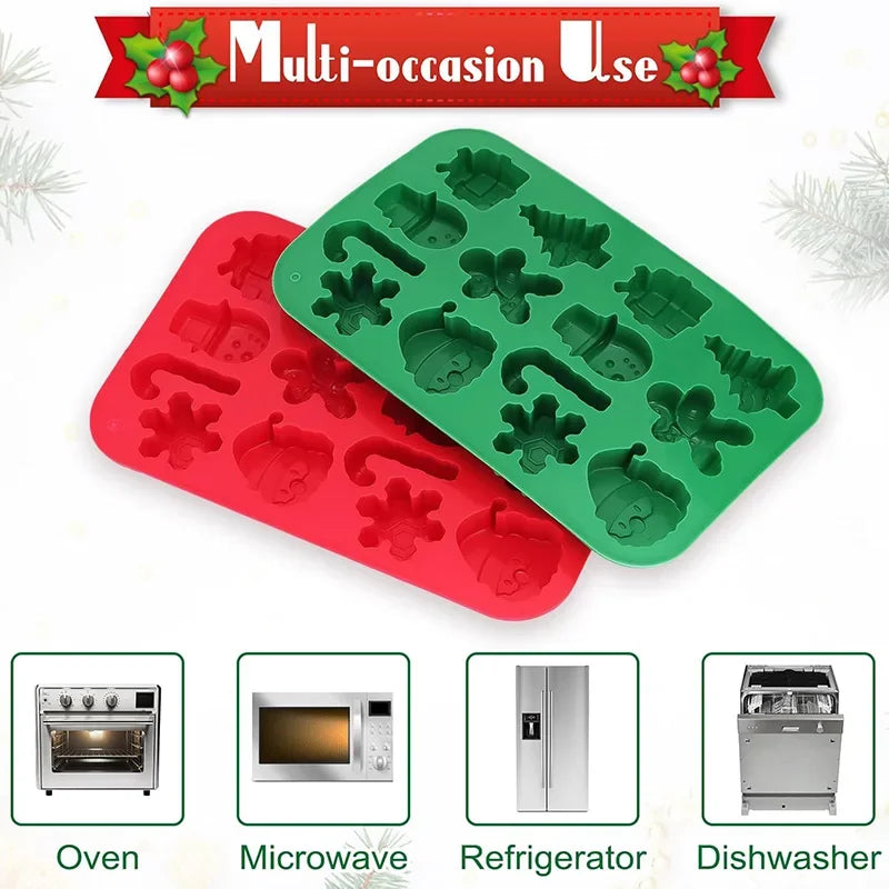 Christmas Silicone Chocolate Candy Molds – 6 Festive Shapes Silicone Baking Mold Oasis Select