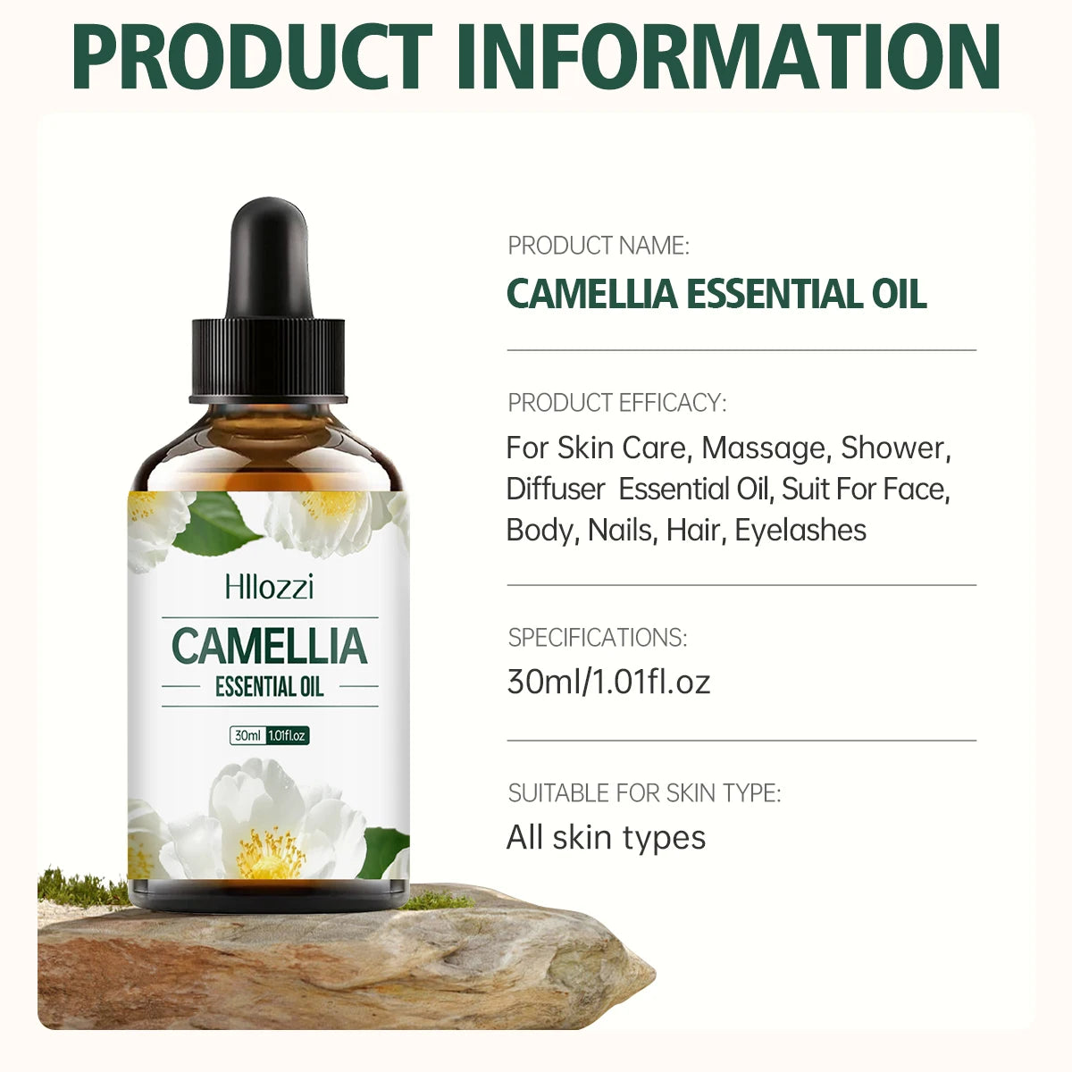 Hllozzi Camellia Oil – Pure Natural Face & Hair Moisturizer