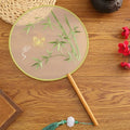 Chinese Style Silk Round Fan Double-sided Floral Embroidery Hand Fans with Tassel Summer Dance Fan For Women Wedding Home Decor Oasis Select Style 11