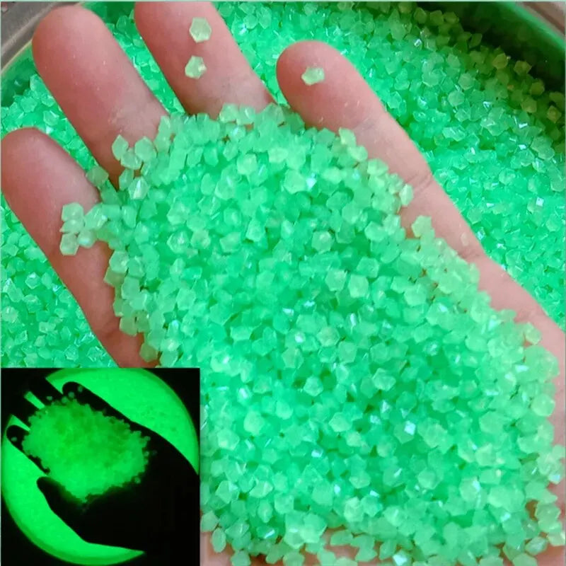 1000pcs Glow in the Dark Pebbles – Garden & Aquarium Decor Decorative Glow Pebbles Oasis Select Cyan 3-5mm