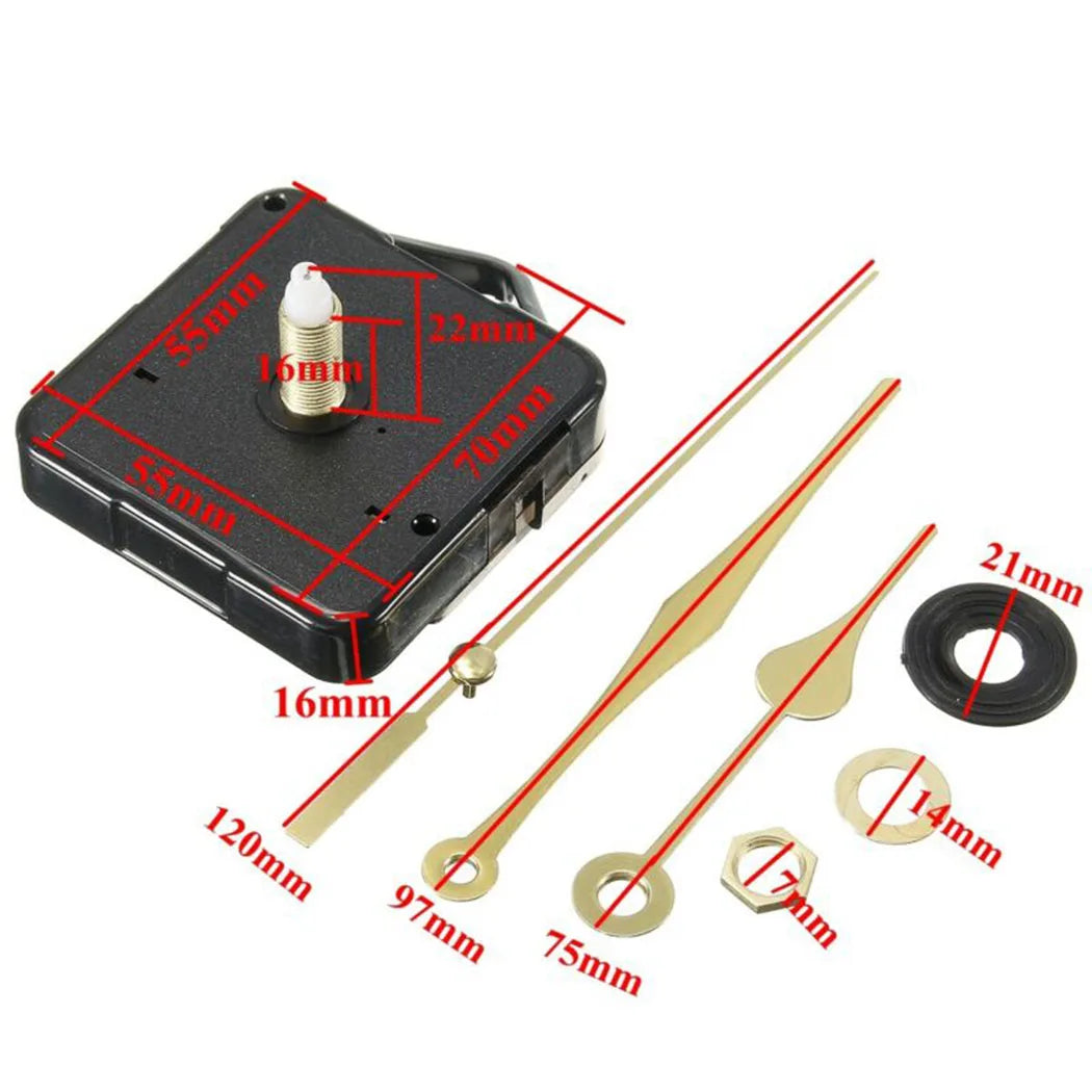 Quartz DIY Wall Clock Movement Spindle Mechanism Hands Wall Decor Repair Kit 1.5V Without Battery Oasis Select