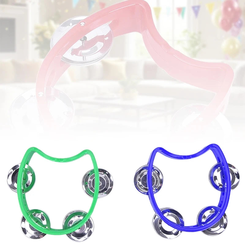 Tambourine Half Moon Shaped Hand Bell Drum For Karaoke Performance Party Free Style Dance Portable Oasis Select