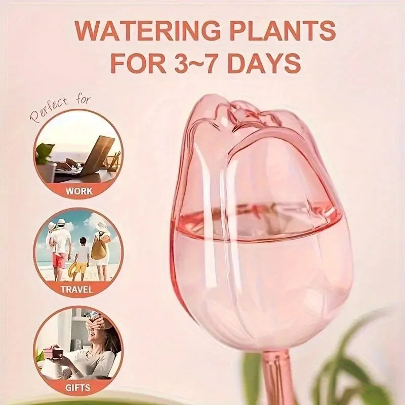 Pink tulip plant watering balls, suitable for indoor and outdoor plants, automatic plant drippers, and automatic watering Oasis Select