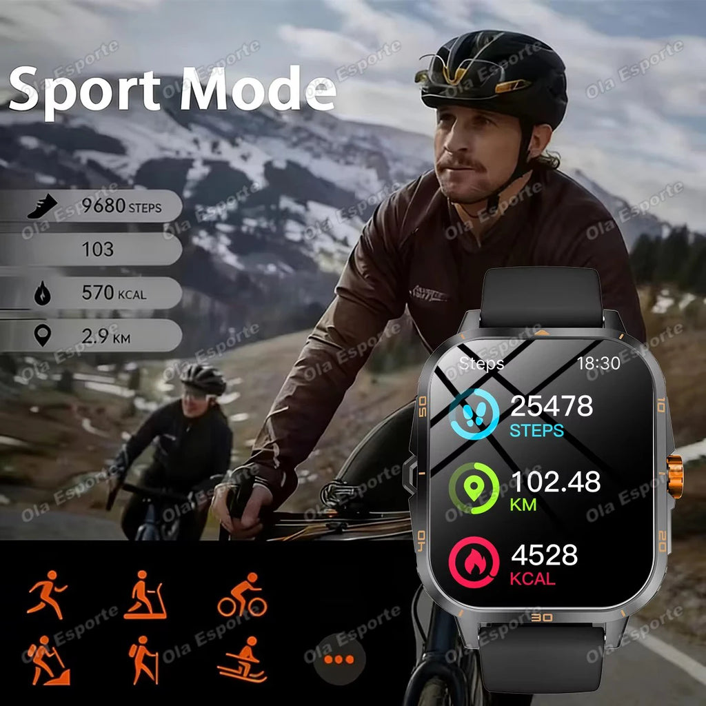 HW12 Military Sports Smartwatch – Bluetooth Call & Flashlight