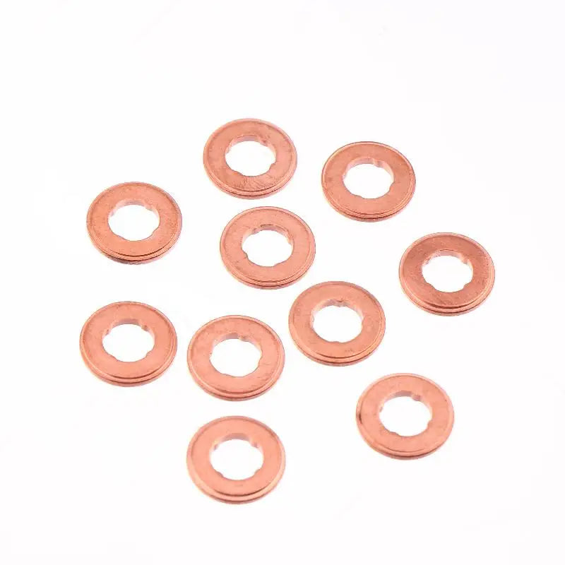 10Pcs 1.5/2.0mm Common Rail Injector Nozzle Copper Pad Gasket For Diesel Injector Sealing, Diesel Pump Repair Tool Parts Oasis Select thickness 2MM