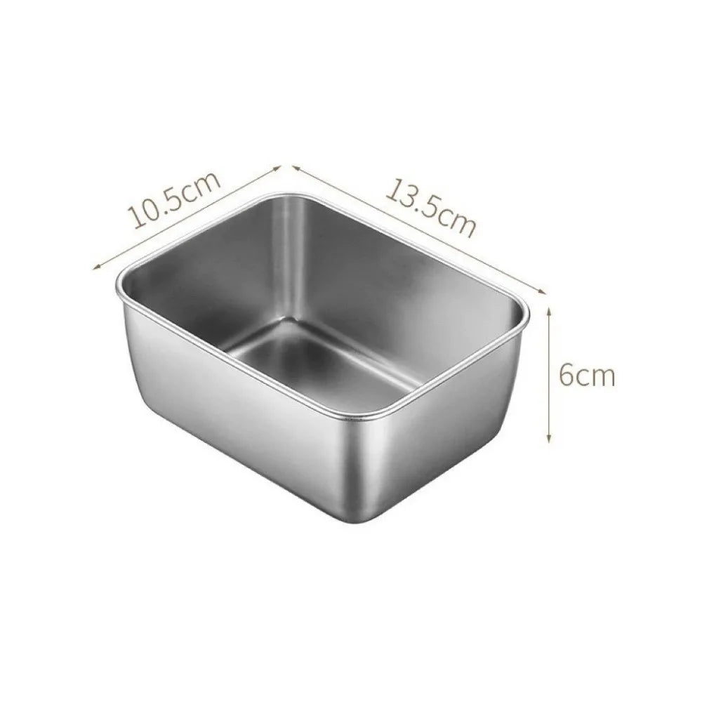 Stainless Steel Square Plate with Lid | Food Storage & Baking