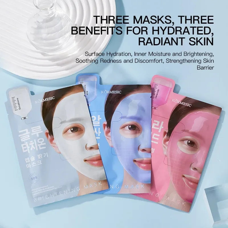 BIOAOUA Hyaluronic Acid Ceramide Glutathione Face Mask 5pc