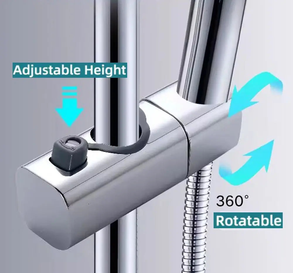 Shower Rail Slide Adjustable Hand Bracket for Slide Bar 20-25MM Diameter Polished Chrome Replacement Handheld Shower Head Holder Oasis Select