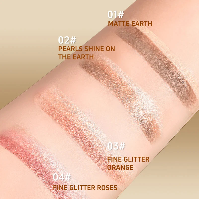 O'CHEAL Three Color Eye Shadow Stick Gradient Delicate Shiny Waterproof Glitter Eye Shadow Waterproof Long-Lasting Eye Cosmetics Oasis Select