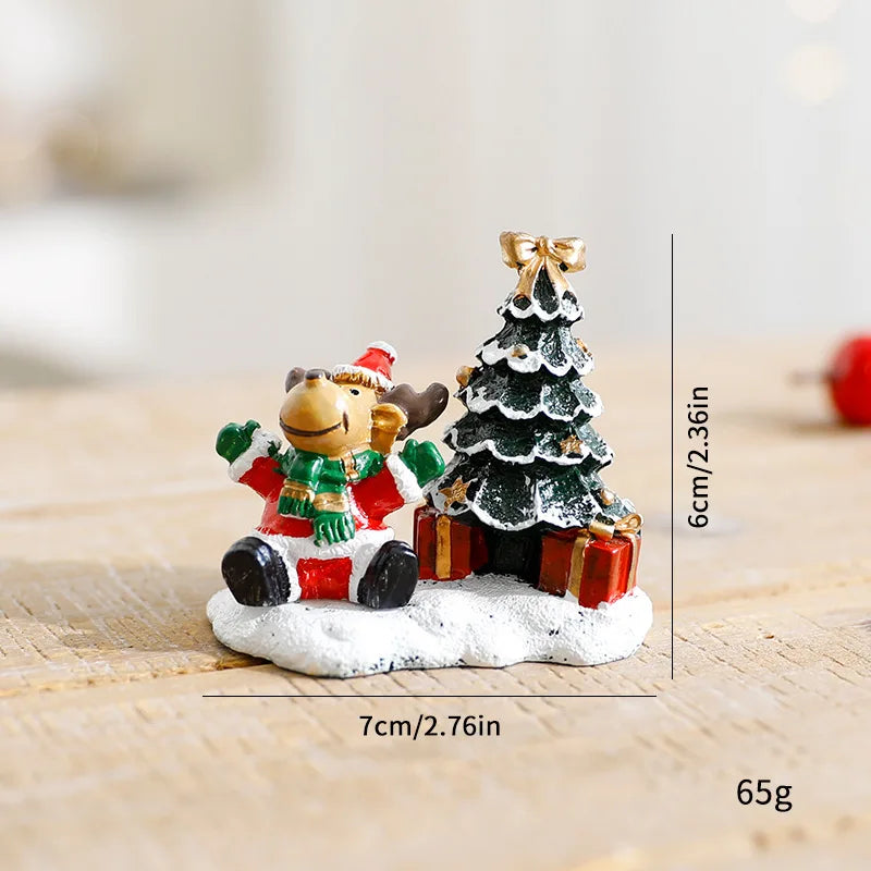 New Christmas Decorations Resin Small House Micro Landscape Resin House Small Ornaments Wholesale Oasis Select Elk ornament