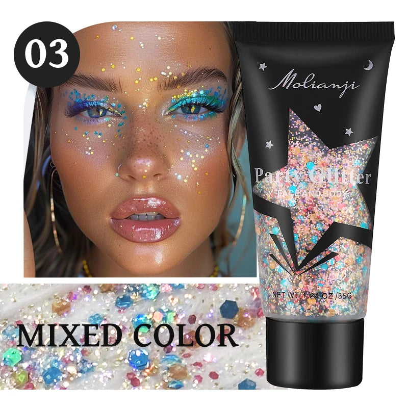 Multicolor Body Glitter – Waterproof & Sweat-Resistant Makeup Body & Face Glitter Oasis Select 03 MIXED COLOR