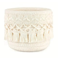 Cotton Rope Tassel Desktop Storage Basket | Boho Organizer
