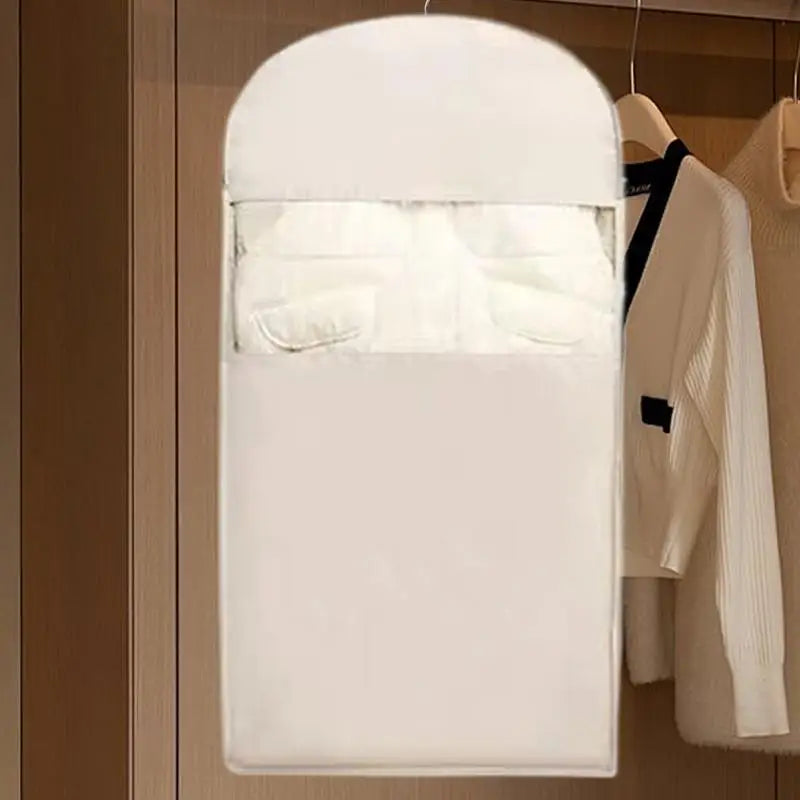 Garment Bags for Storage Hangable Clothes Bag with Self-Compression Zipper Protector Reusable Space-Saving Organizer for Jackets Oasis Select