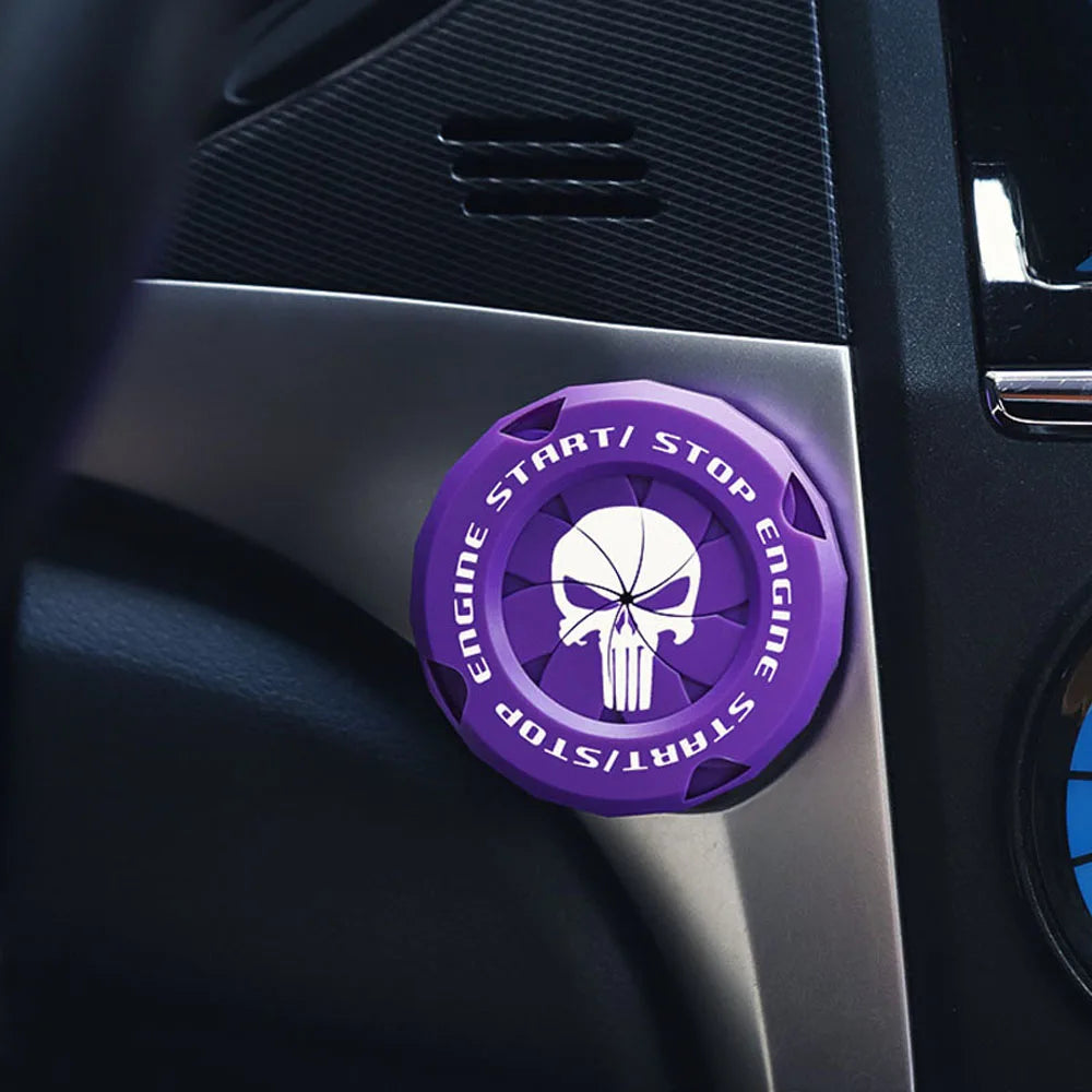 Skull One-touch Start Decorative Cover ABS Rotary Switch Protective Ignition Switch for Most Cars Oasis Select Purple