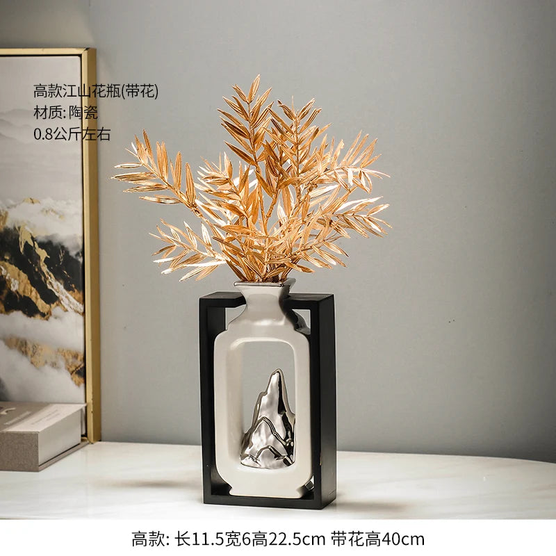 New Chinese Home Living Room Rockery Light Luxury Decoration Porch TV Cabinet Wine Cabinet Creative Fortune Adornment Oasis Select J