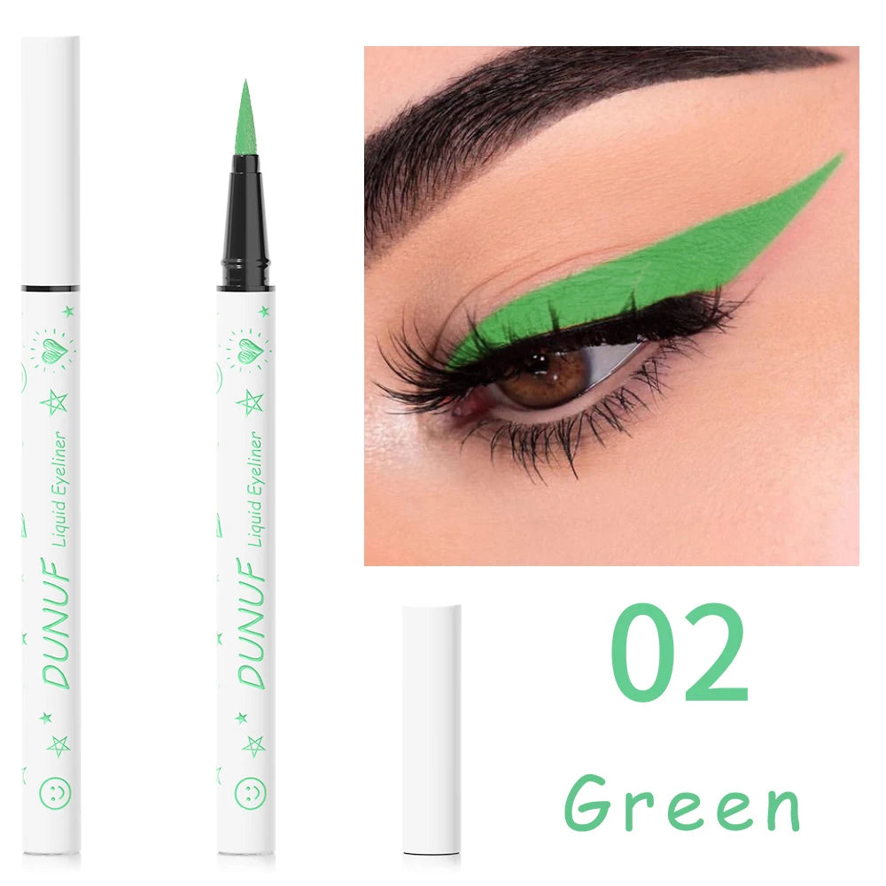 DUNUF 1 Pcs Long Lasting Eyeliner Ultra-fine Smooth Quick Dry Liquid Eyeliner Waterproof, Sweat-resistant and Beginner Friendly Oasis Select 02 Full Size