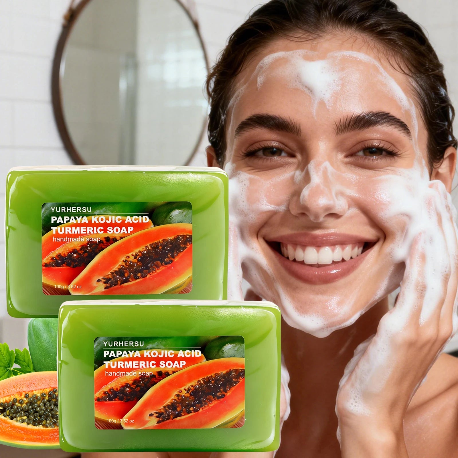 Papaya Essential Oil Handmade Soap – Brightening & Hydrating Handmade Cleansing Soap Oasis Select
