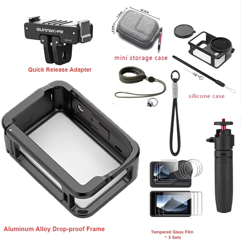 DJI Action 6 Accessories Kit – Cage, Case, Frame & Glass