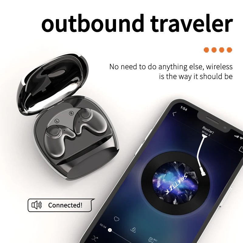 Waterproof Wireless Bluetooth 5.3 Headsets Mini headset Painless Call Noise Cancelling Thin Headphones Fit for Sleeping/Sports Oasis Select