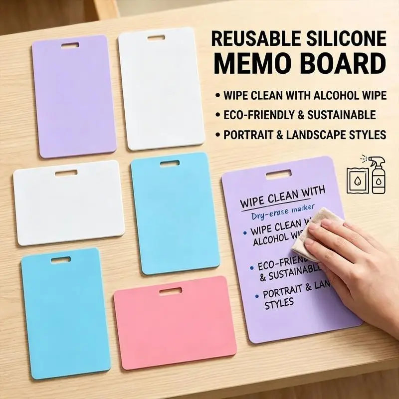Erasable Badge Sticky Notes Reusable Wipe Clean Memo Pads 1/4Pcs Portable for Student Exam Revision Reminder Oasis Select