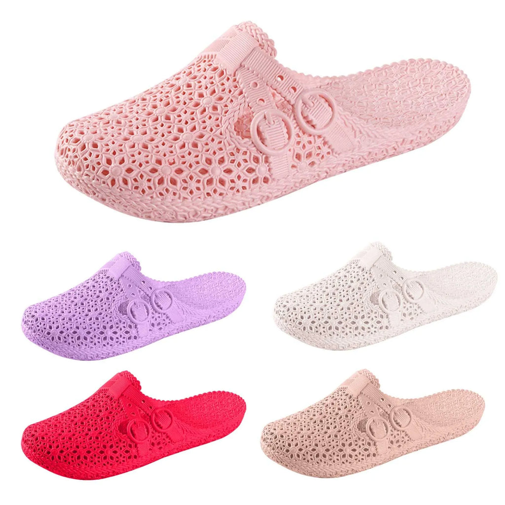 Wrapped Toe Breathable Slippers Women Summer Outer Wear Hole Shoes Home Fashion Casual Hollow Out Slip On Buckle Slipper Female Oasis Select