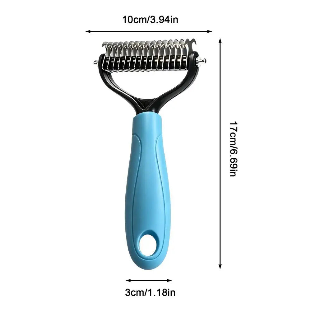 Pet Deshedding Brush Cat Comb Cleaning Hair Remover Grooming Tool for Dog and Cats De-Matting Comb Cleaning Pets Supplies Oasis Select Blue