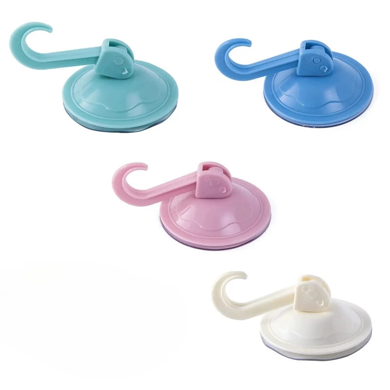 4pcs Vacuum Sucker Hook Heavy Duty Bathroom Living Room Kitchen Hook Hanger Entryway PP Hook Rack Suction Cup Hook Sucker Hooks Oasis Select
